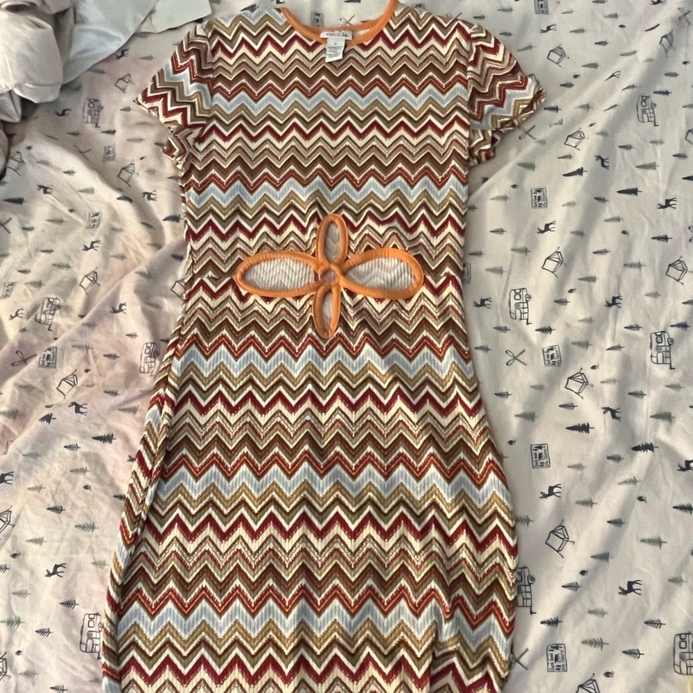 Rue21 Brown and Orange Casual Sheath Dress